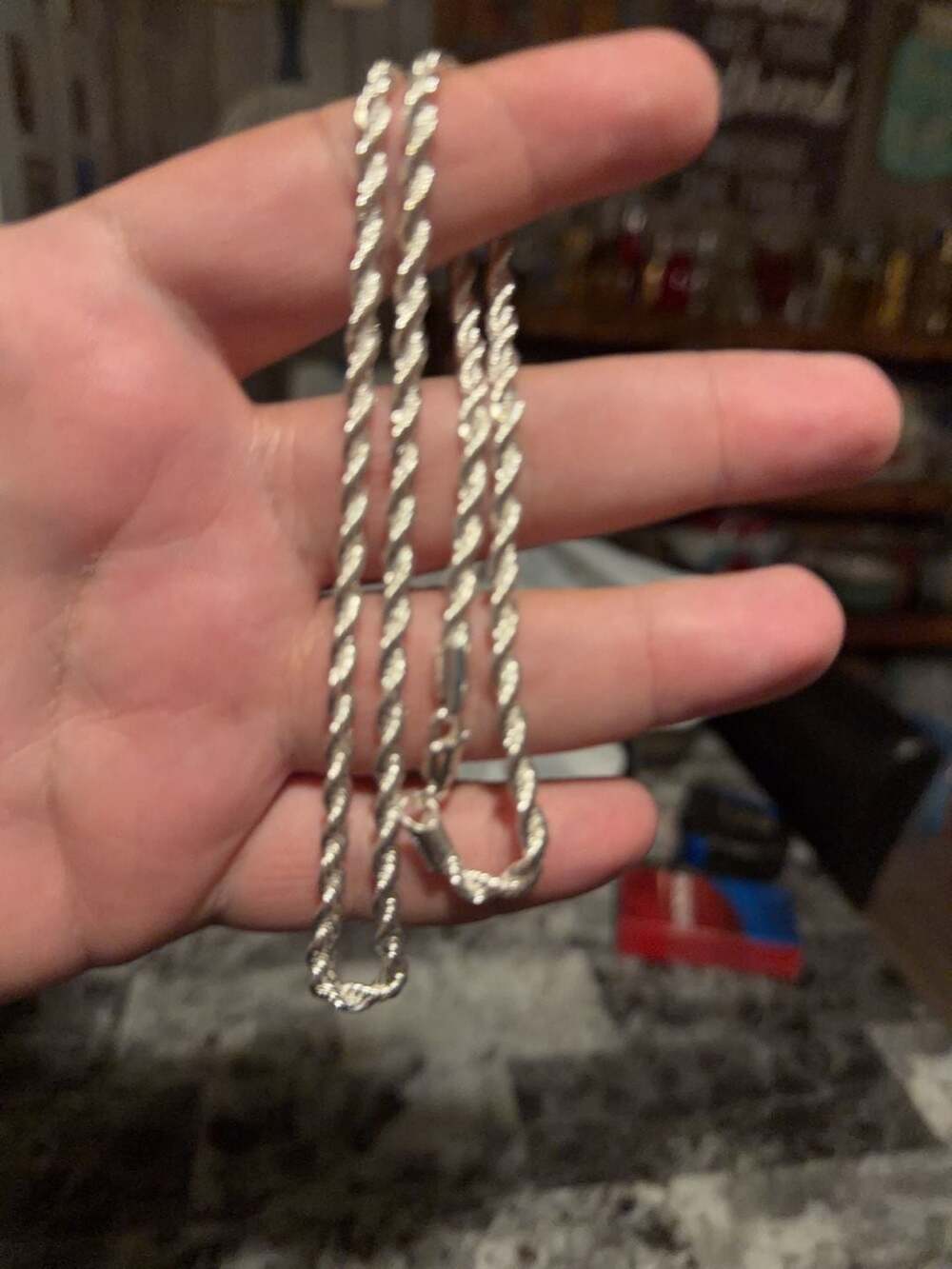 925 Sterling Silver Rope Chain Necklace 20 inch beautiful